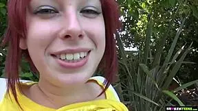 Cute petite 18+ redhead enjoys a relaxing afternoon