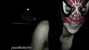 Suck my huge dick, spider girl.