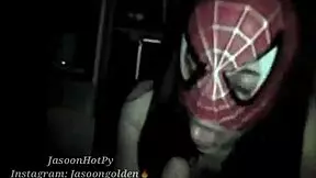 Suck my huge dick, spider girl.