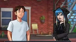 Exploring the story in Summertime Saga 64.