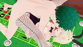 Mitsuki Bakugo And Kyoka Jiro With Izuku Midoriya In Bunny Girl Intense Sex!
