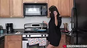 Stepbrother Creams All Over Stepsister's Perky Tits After Blowjob