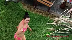 Lover takes model to hotel room for hot anal sex during holidays.