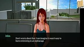 my new family cartoon with redhead and brunette characters