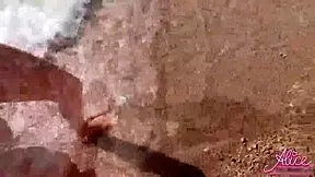 Blowjob Big Dick Stranger and Doggy Sex with Creampie Outdoor After Naked Sunbathing