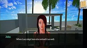 my new family cartoon with redhead and brunette characters