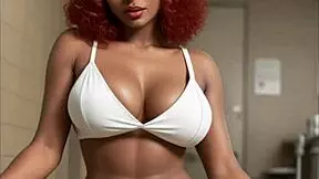 Amina's self-pleasure in naughty teacher attire