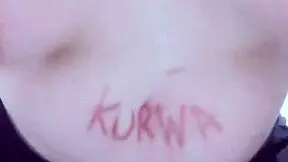 Petite girl with big boobs masturbates