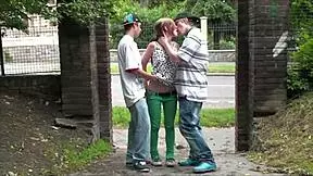 Cute Teen Alexis Crystal Gets Banged In Public Street Orgy
