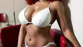 Amina's self-pleasure in naughty teacher attire