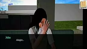 my new family cartoon with redhead and brunette characters