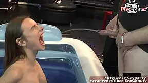 deutsche 18 teen dives into wild gangbang with creampie and fisting chaos