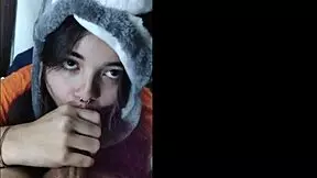 Submissive Teen Blows White Moon Deep!