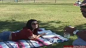 busty teen picked up for facial fun