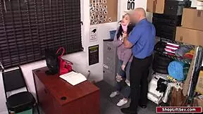 brunette thief gets rubbed during strip search at the station