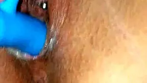 The young girl's pussy was so wet from excitement.