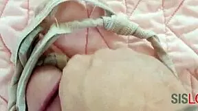 Latina skinny brunette stepsister caught stepbrother and fucks him