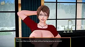 Freshman year: An 18y.o. teen joins her stepmom for some hot game time