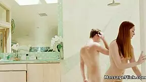 oily banging session with teen redhead masseuse