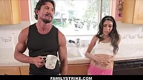 tiny teen 18+ latina stepdaughter angel del rey fucked by stepdad after his sexual dreams