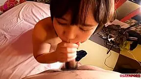 Yo, short-haired Japanese idol lookalike with killer F-cup rides hard. Busty amateur gets facial finish!