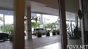 Shaved pussy in POV action