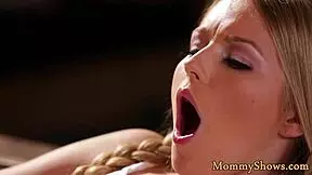 small tits stepdaughter gets licked by milf