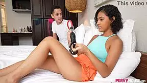 dani diaz obsessed with stepmom's swollen pussy in wild play