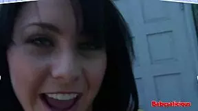 Teen Brunette Babe Gets Group Facial In Hot Bang