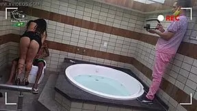 experienced woman with tattooed young man in intense scene