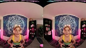 Vrallure petite blonde masturbates with toys in early morning POV