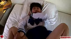 Petite 18yo Squirts Twice in Sailor Uniform