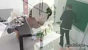 Young Nympho Teased And Screwed By Older Teacher