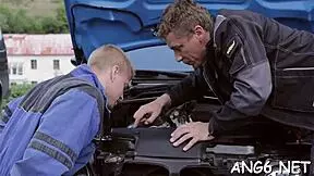 Watch this teen couple in an electrifying doggy pounding.