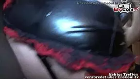 this german techno slut got fucked in a private gangbang and got a facial.