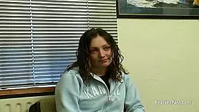 Nervous European Teen In Stockings And Shoes Experiences Her First Porn Shoot With Toys!