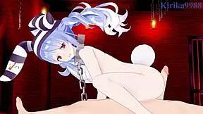 Nekomata Okayu and Pekora have intense creampie sex