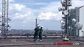 3-Way Rooftop Double Dick Anal Fuck for Skinny Teen