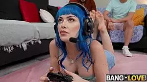 Gamer girl Jewelz Blu TAKES DICK from Johnny Love Wrex.