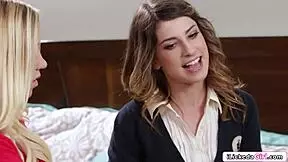 Lesbian Teen 18+ Facesitting Blonde Cheerleader with Hairy Beaver in Wild Action