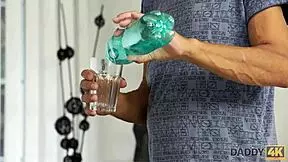 beautiful lady having hot sex with old man on giant villa!