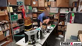 Teen thief begs for mercy, punished with blowjob in garage