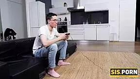 Stepbrother plays video games instead