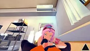koikatsu sakura naruto banging hard in uncensored anime, oops sory