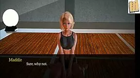 Blonde teen joins new family with small tits