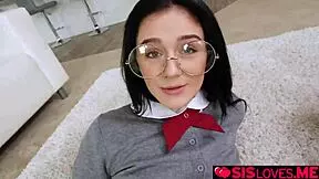 Jay Rock fingers Rosalyn Sphinx's dripping wet teen pussy, then bends her over for more