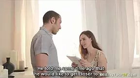 teen pussy gets fucked doggystyle while boyfriend waits, skinny russian cute bent over in cuckold contrast