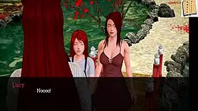 Anime teen 18+ with small tits blows monster cock in hentai family scene