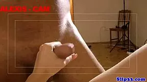 Masturbating British teen rides senior's huge dick!