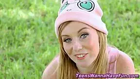 costumed teens get spunked in party blowjob group